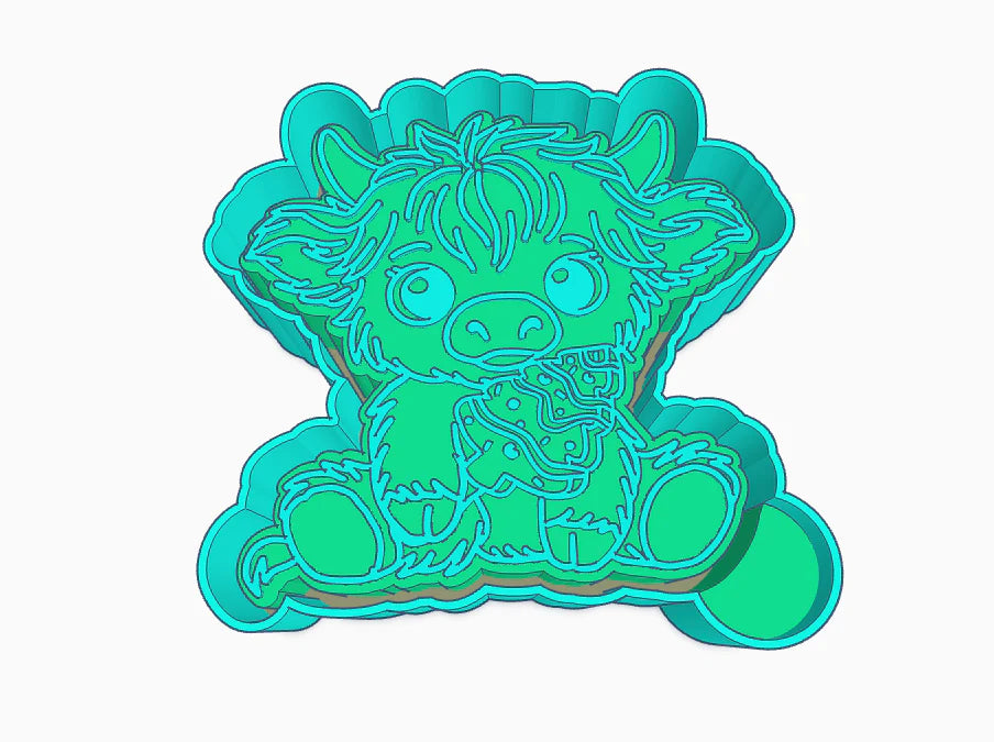 Strawberry highland cow mold (TFS)