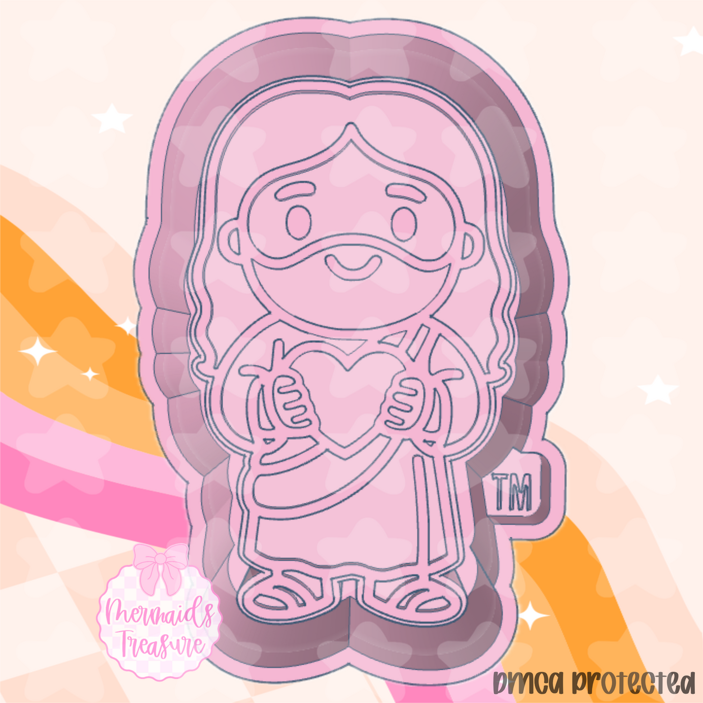 Tiny Jesus holding a heart