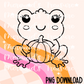 Frog holding a pumpkin PNG