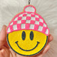 Checkered beanie smiley freshie