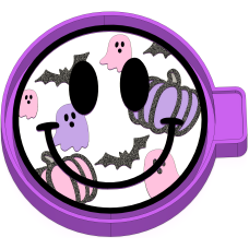 Pumpkin, bats, ghosts smiley