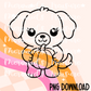 Dog holding a pumpkin PNG