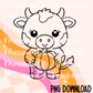Cow holding a pumpkin PNG