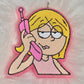Lizzie on the phone freshie