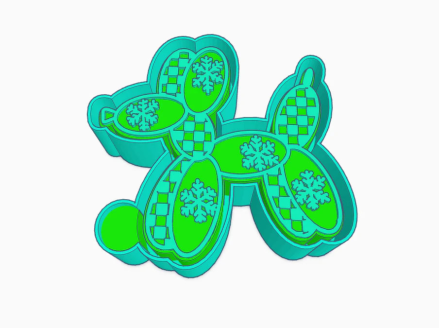 Snowflake checker balloon dog mold (TFS)