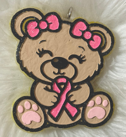 Breast cancer ribbon bear freshie