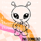 Alien holding a pumpkin PNG
