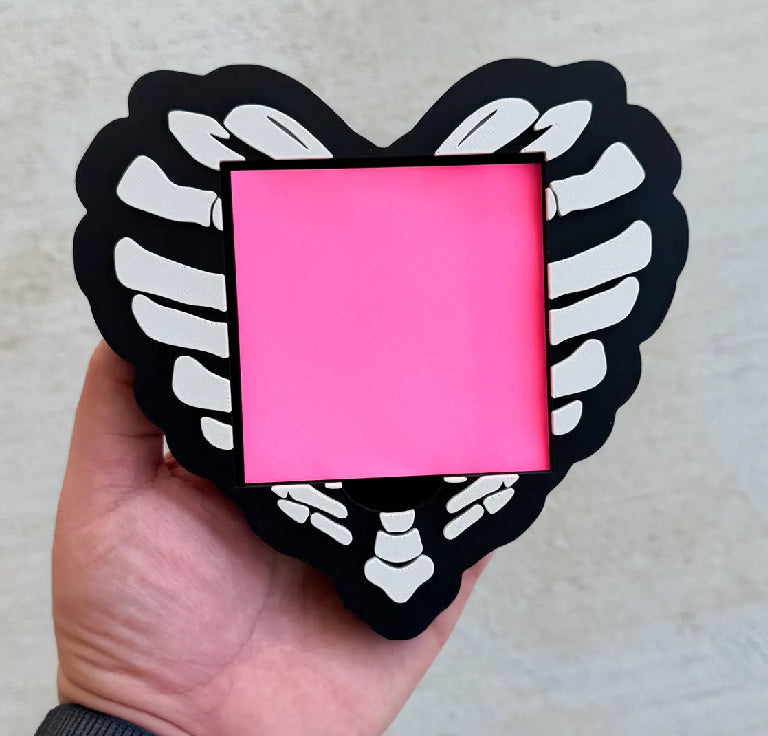 Bone heart sticky note pad