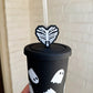 Bone heart straw topper
