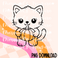 Cat holding a pumpkin PNG