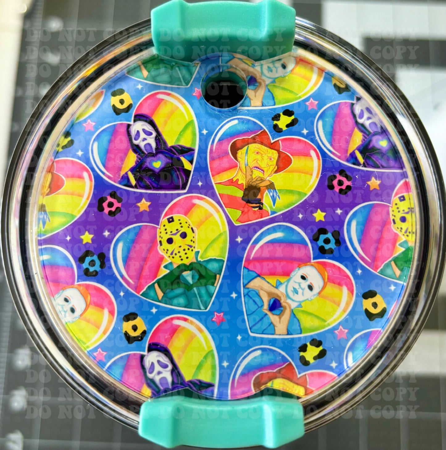 Lisa Frank inspired horror 40 oz topper