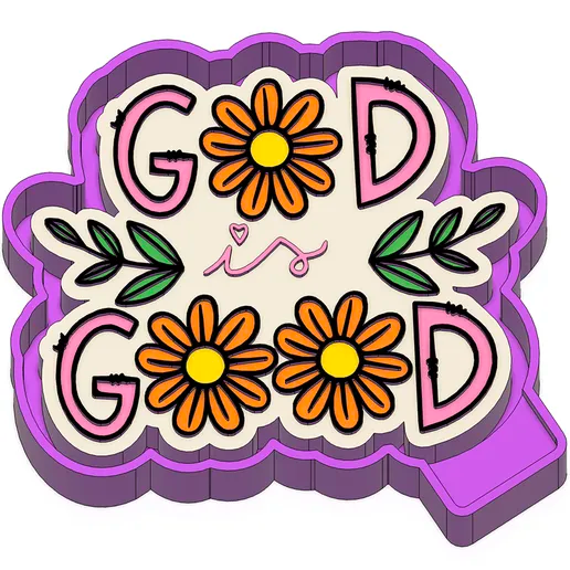 God is good floral mold