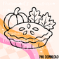 Pie with Pumpkin and Leaves PNG