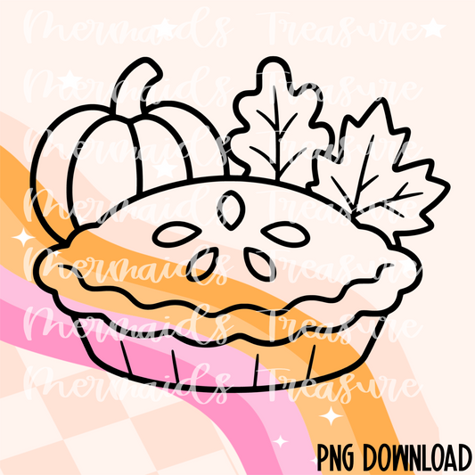 Pie with Pumpkin and Leaves PNG