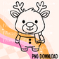 Reindeer with a scarf PNG