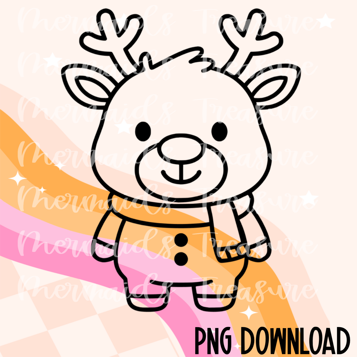 Reindeer with a scarf PNG