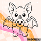 Bat holding paleta payaso PNG