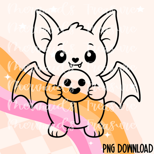 Bat holding paleta payaso PNG